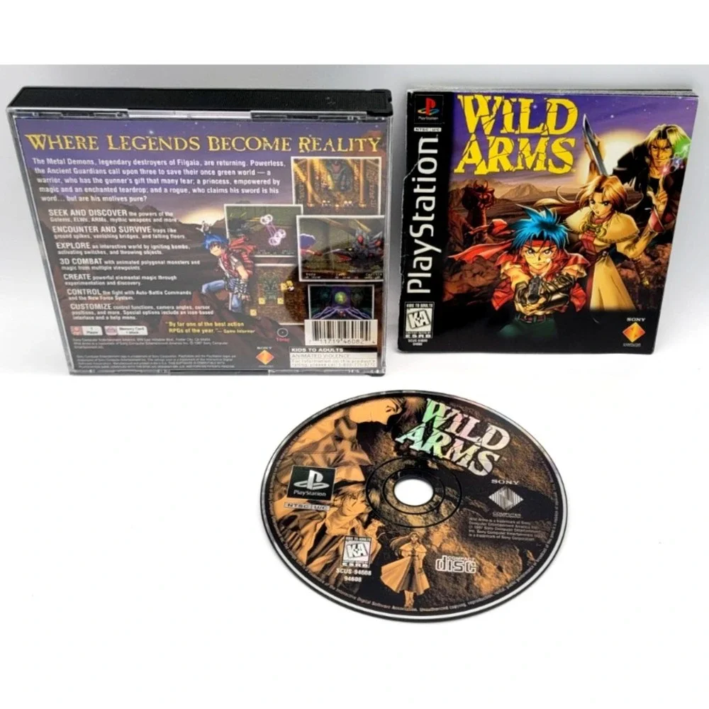 Wild Arms PS1 Sony PlayStation 1 Complete CIB Black Label COMPLETE IN BOX